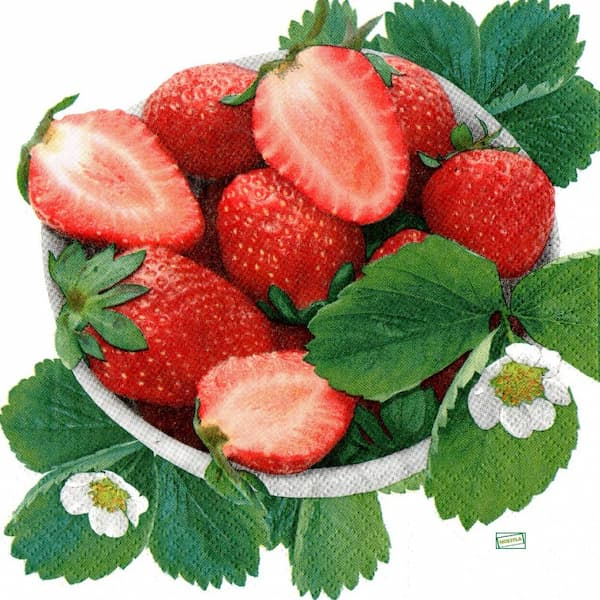 1 serviette Les fraises -5