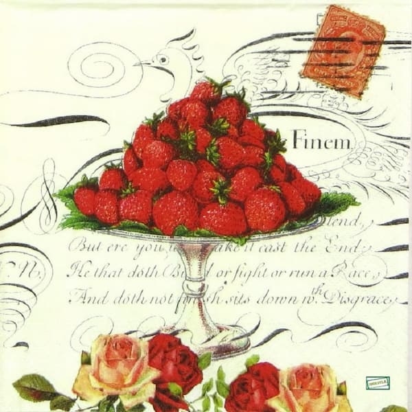 1 serviette Les fraises -41