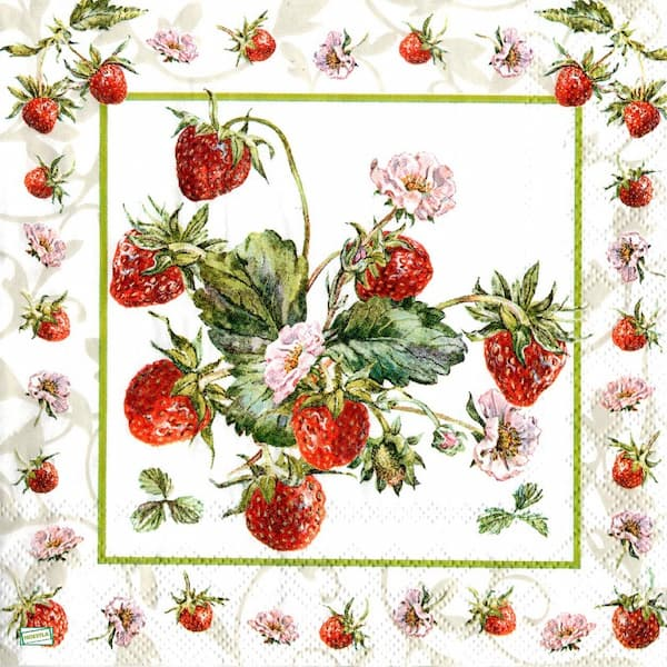 1 serviette Les fraises -43