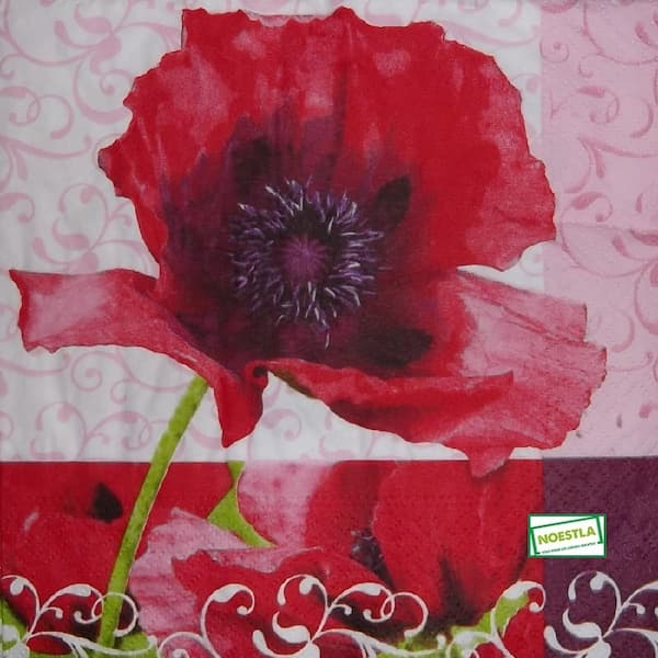 1 serviette Coquelicots -8