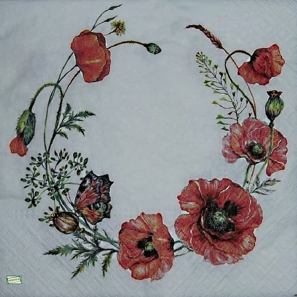 1 serviette Coquelicots -23