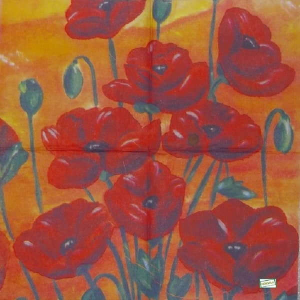 1 serviette Coquelicots -51