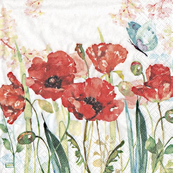 1 serviette Coquelicots -92