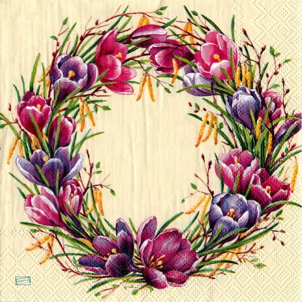 1 serviette Les crocus -5