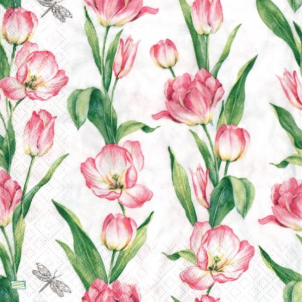 1 serviette papier Tulipes -12