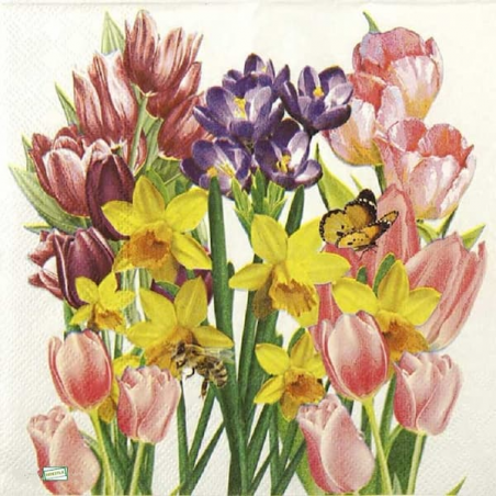 1 serviette papier  Tulipes - 32