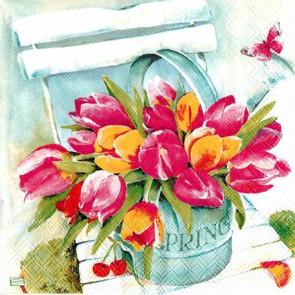 1 serviette papier Tulipes-52