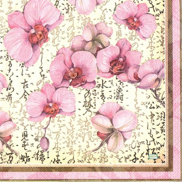 1serviette papier Orchidés-14