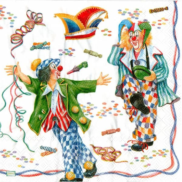 1 serviette papier Clown-40