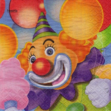 1 serviette papier Clown -41