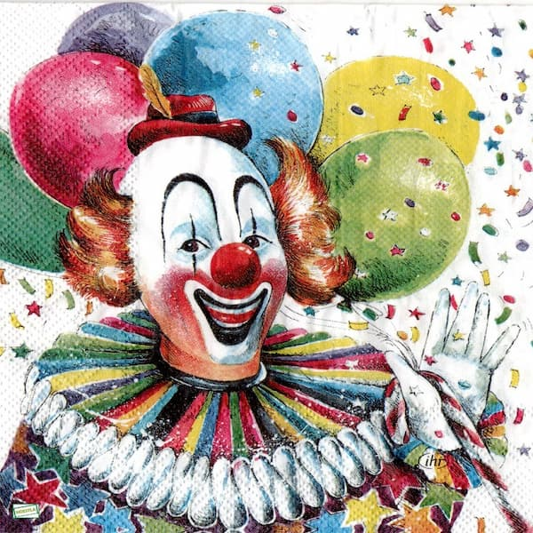 1 serviette papier Clown -80