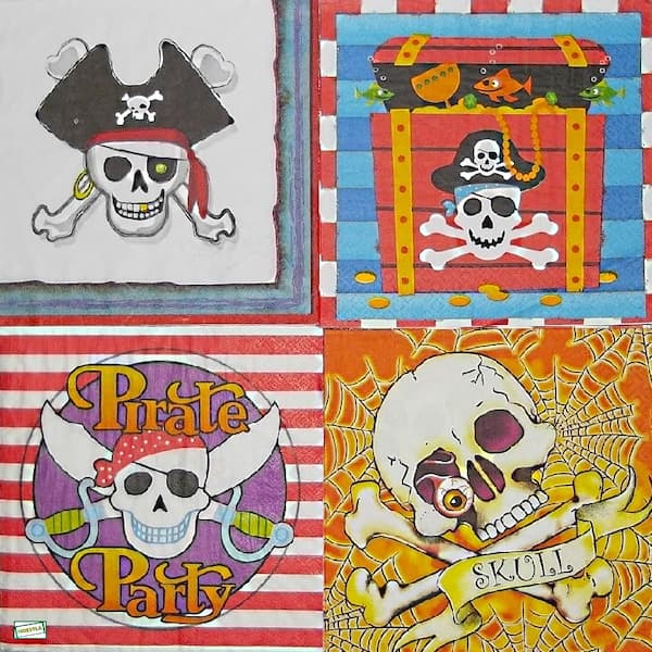 4 serviettes Pirates-LA1