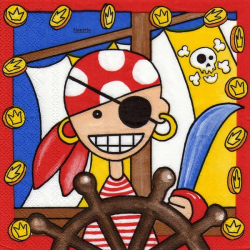 1 serviette papier Pirate - 5
