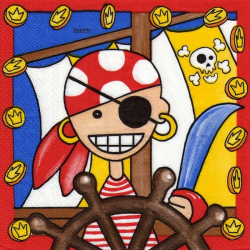 1 serviette papier Pirate -5