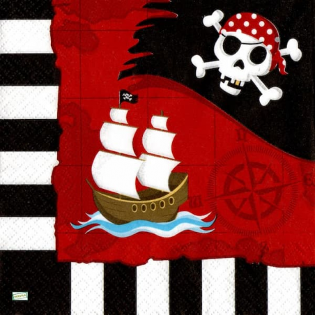 1 serviette papier Pirate -6