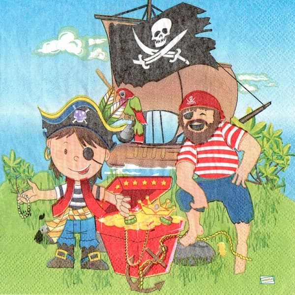 1 serviette papier Pirate -9