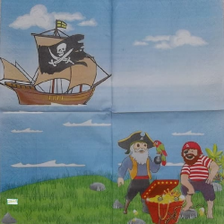 1 serviette papier Pirate -12