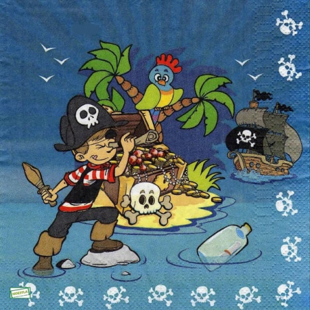 1 serviette papier Pirate -15