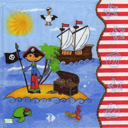 1 serviette papier Pirate - 21