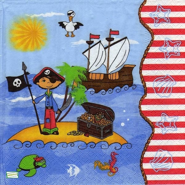 1 serviette papier Pirate -21