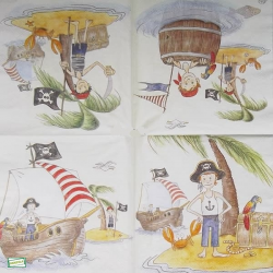 1 serviette papier Pirate -30