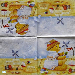 1 serviette papier Ourson -35