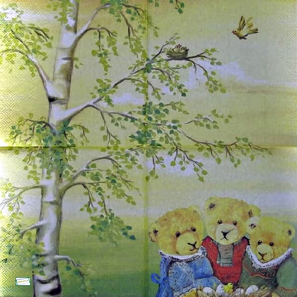 1 serviette papier Ourson -58