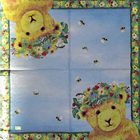 1 serviette papier Ourson - 60