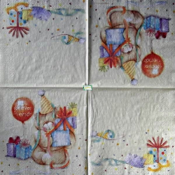 1 serviette papier Ourson -63