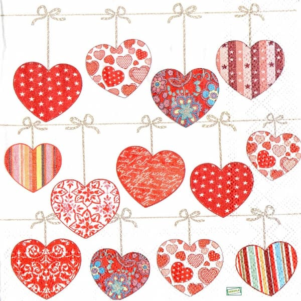 1serviette papier Coeurs-7