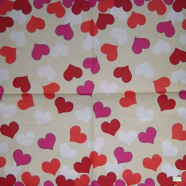 1serviette papier Coeurs-19