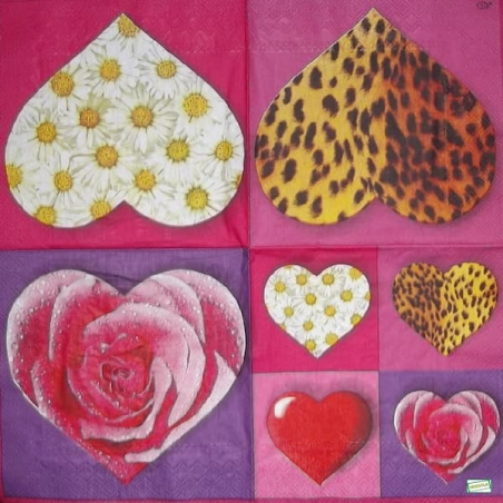 1serviette papier Coeurs-23