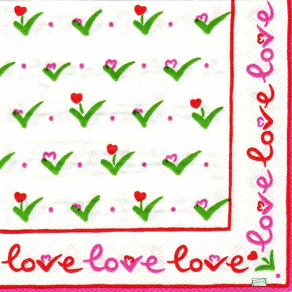 1serviette papier Coeurs-28