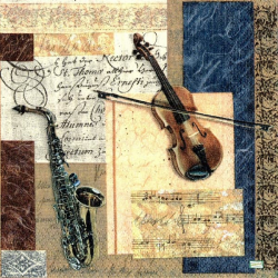 1 serviette papier Musique -19