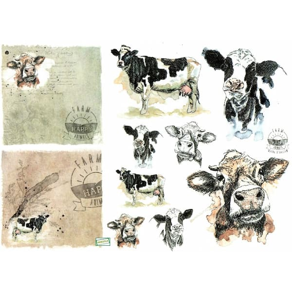 1 papier de riz Les vaches - R1561