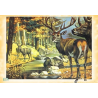 1 GRAND papier de riz Les cerfs - ZAN208G