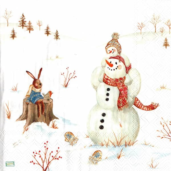 1 serviette Bonhomme de Neige -60