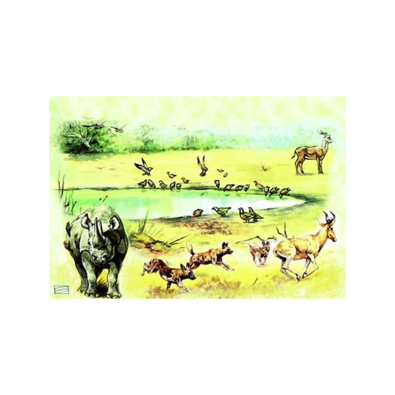 1 papier de riz Animaux Afrique -ZAN57G