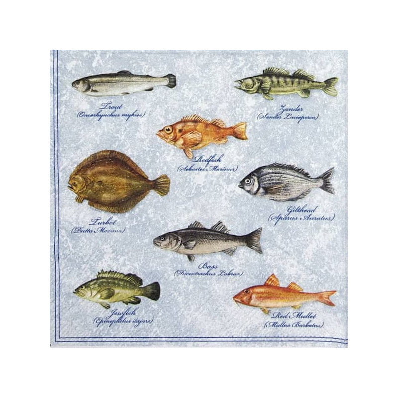 1 serviette Poissons -102