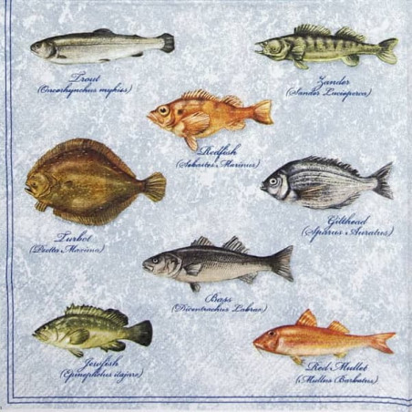 1 serviette Poissons -102