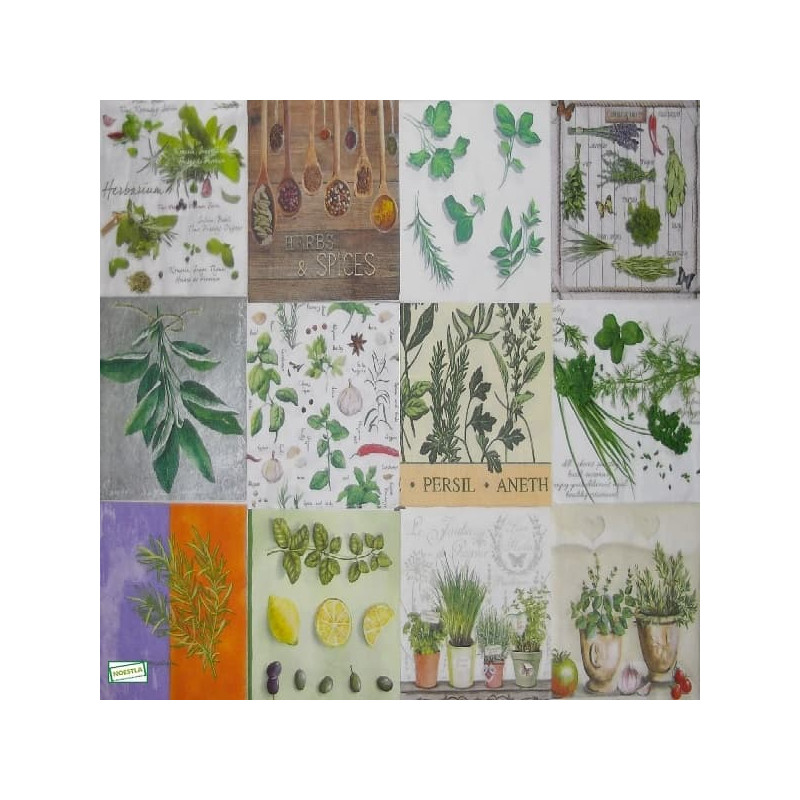 12 serviettes Aromates -L16