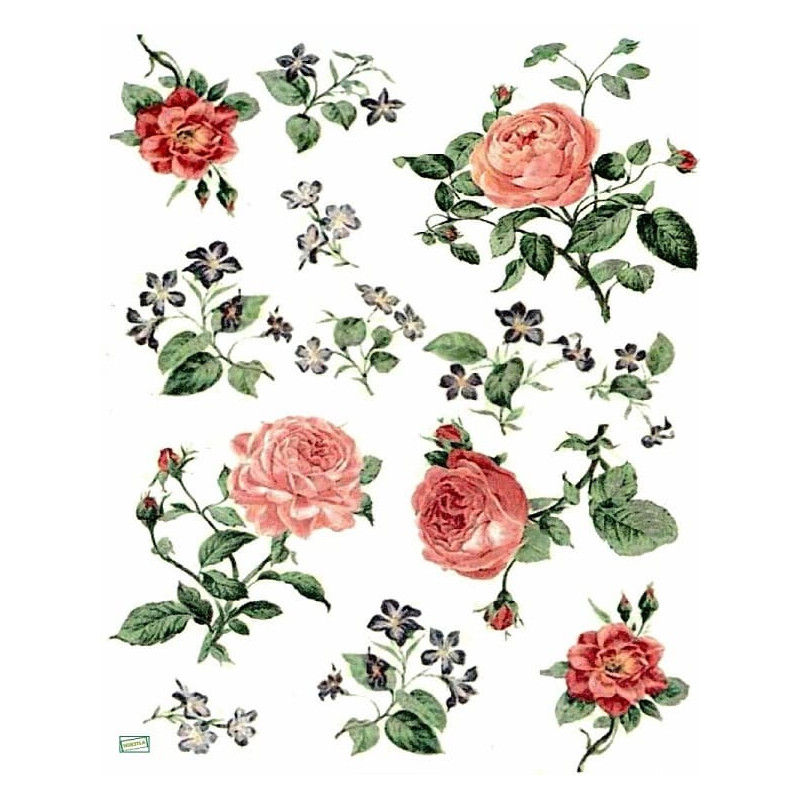 1 papier de riz Les Roses-R104