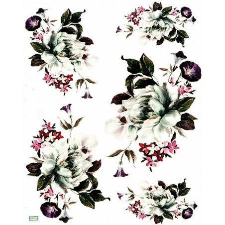 1 papier de riz Fleurs-R117