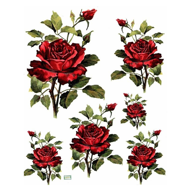 1 papier de riz Les Roses-R170