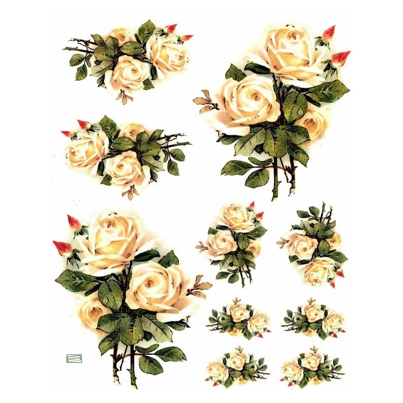 1papier de riz Les Roses-R225