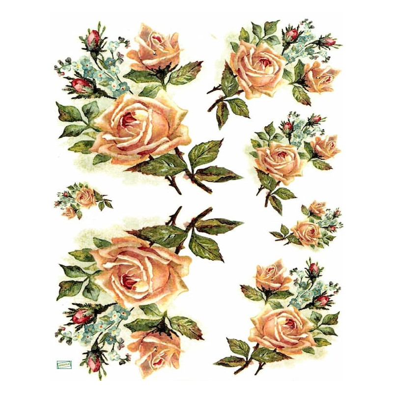 1 papier riz Les Roses-R251