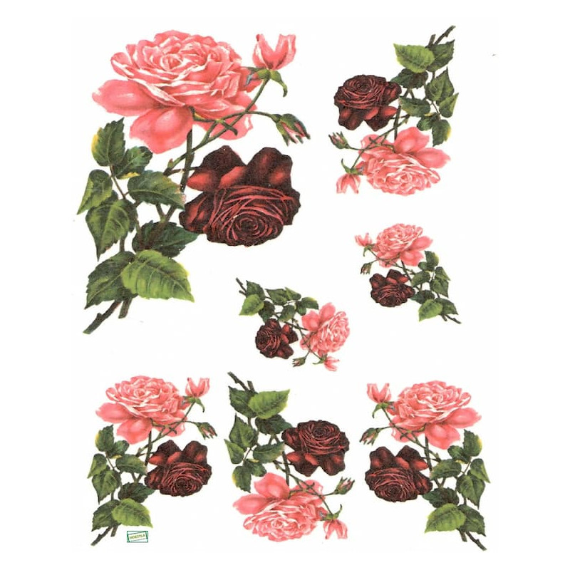 1 papier riz Les Roses-R253