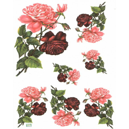 1 papier riz Les Roses-R253