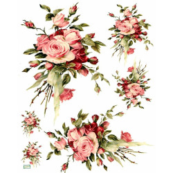 1papier riz Les Roses-R327