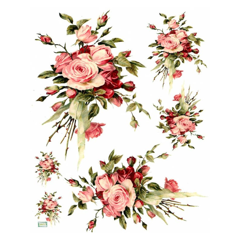 1papier riz Les Roses -R327